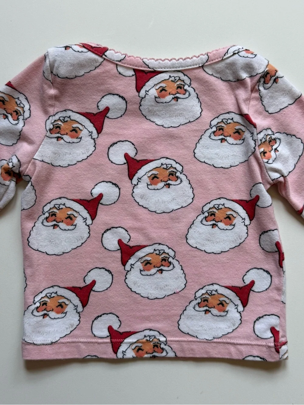 Pink Chicken Baby Girl Pink Santa Print Pajama Set - Size 6/12M
